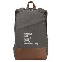 Halladay Bell Alomar Stieb Carter Home Plate Lady Cotton Canvas Backpack