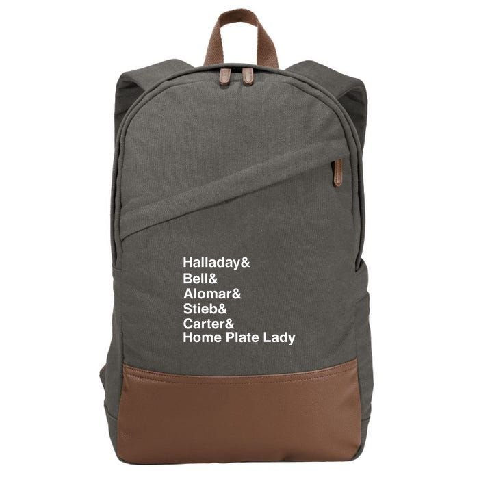 Halladay Bell Alomar Stieb Carter Home Plate Lady Cotton Canvas Backpack