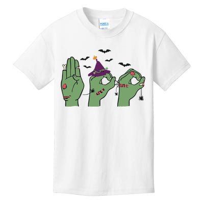 Halloween Boo ASL Halloween Hand Sign Language Kids T-Shirt