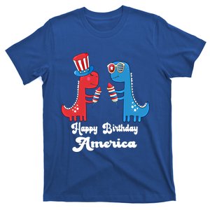 Happy Birthday America Funny 4th Of July Dinosaur T Rex Meaningful Gift T-Shirt