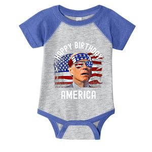 Happy Birthday America Funny Anti Joe Biden Pro America Usa Cool Gift Infant Baby Jersey Bodysuit