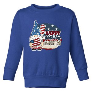 Happy Birthday America Gnome Patriotic 4th Of July Meaningful Gift Toddler Sweatshirt