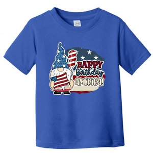 Happy Birthday America Gnome Patriotic 4th Of July Meaningful Gift Toddler T-Shirt