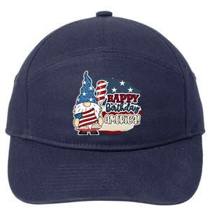 Happy Birthday America Gnome Patriotic 4th Of July Meaningful Gift 7-Panel Snapback Hat