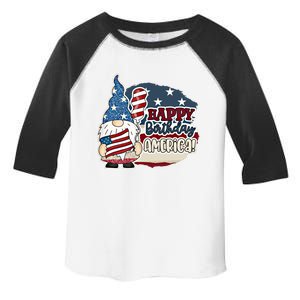 Happy Birthday America Gnome Patriotic 4th Of July Meaningful Gift Toddler Fine Jersey T-Shirt