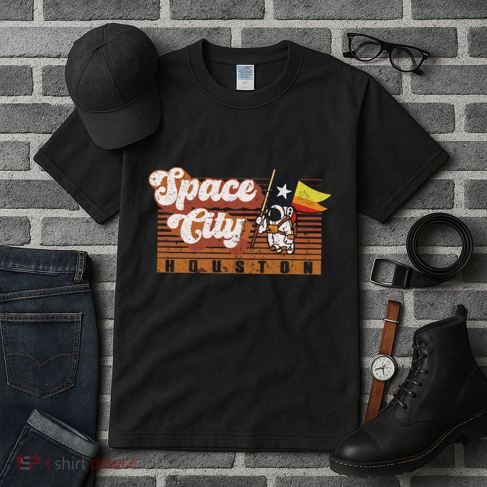 Houston Baseball A Space City Baseball And Vintage Astronaut Tall T-Shirt