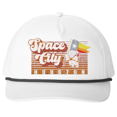 Houston Baseball A Space City Baseball And Vintage Astronaut Snapback Five-Panel Rope Hat