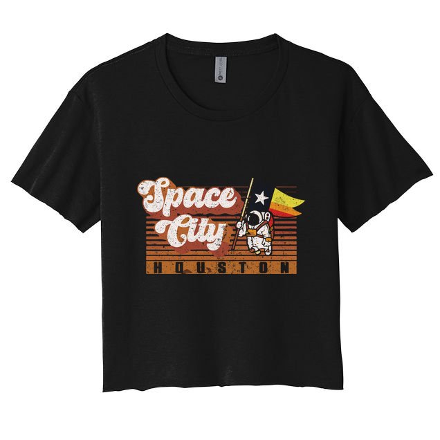 Houston Baseball A Space City Baseball And Vintage Astronaut Crop Top