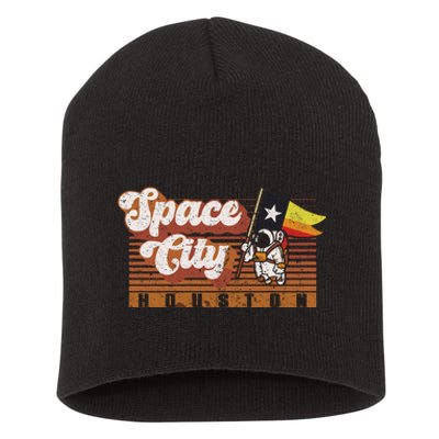 Houston Baseball A Space City Baseball And Vintage Astronaut Short Acrylic Beanie