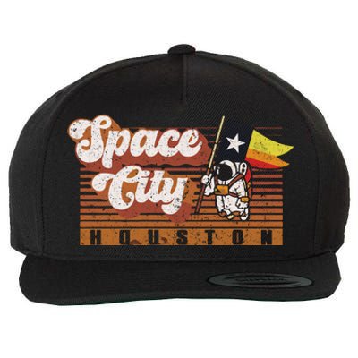 Houston Baseball A Space City Baseball And Vintage Astronaut Wool Snapback Cap