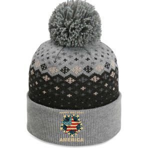 Happy Birthday America Independence Day July 4th Us Flag Cool Gift The Baniff Cuffed Pom Beanie