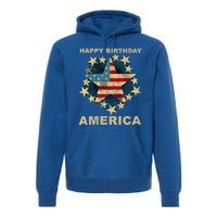 Happy Birthday America Independence Day July 4th Us Flag Cool Gift Premium Hoodie