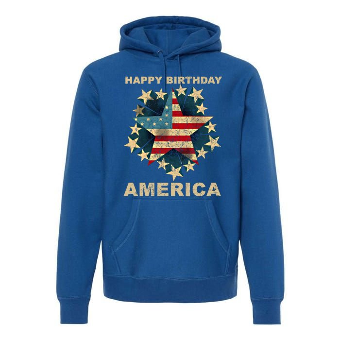 Happy Birthday America Independence Day July 4th Us Flag Cool Gift Premium Hoodie