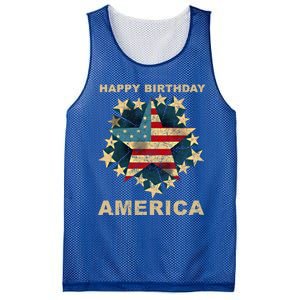 Happy Birthday America Independence Day July 4th Us Flag Cool Gift Mesh Reversible Basketball Jersey Tank