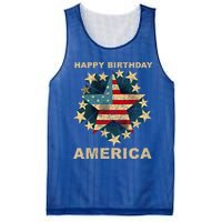 Happy Birthday America Independence Day July 4th Us Flag Cool Gift Mesh Reversible Basketball Jersey Tank