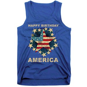 Happy Birthday America Independence Day July 4th Us Flag Cool Gift Tank Top