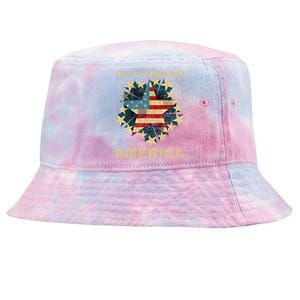 Happy Birthday America Independence Day July 4th Us Flag Cool Gift Tie-Dyed Bucket Hat