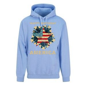 Happy Birthday America Independence Day July 4th Us Flag Cool Gift Unisex Surf Hoodie