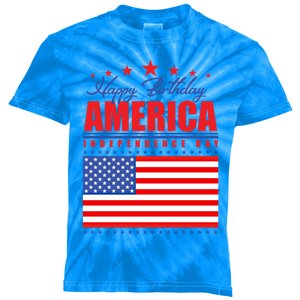 Happy Birthday America Independence Day July 4th Gift Kids Tie-Dye T-Shirt