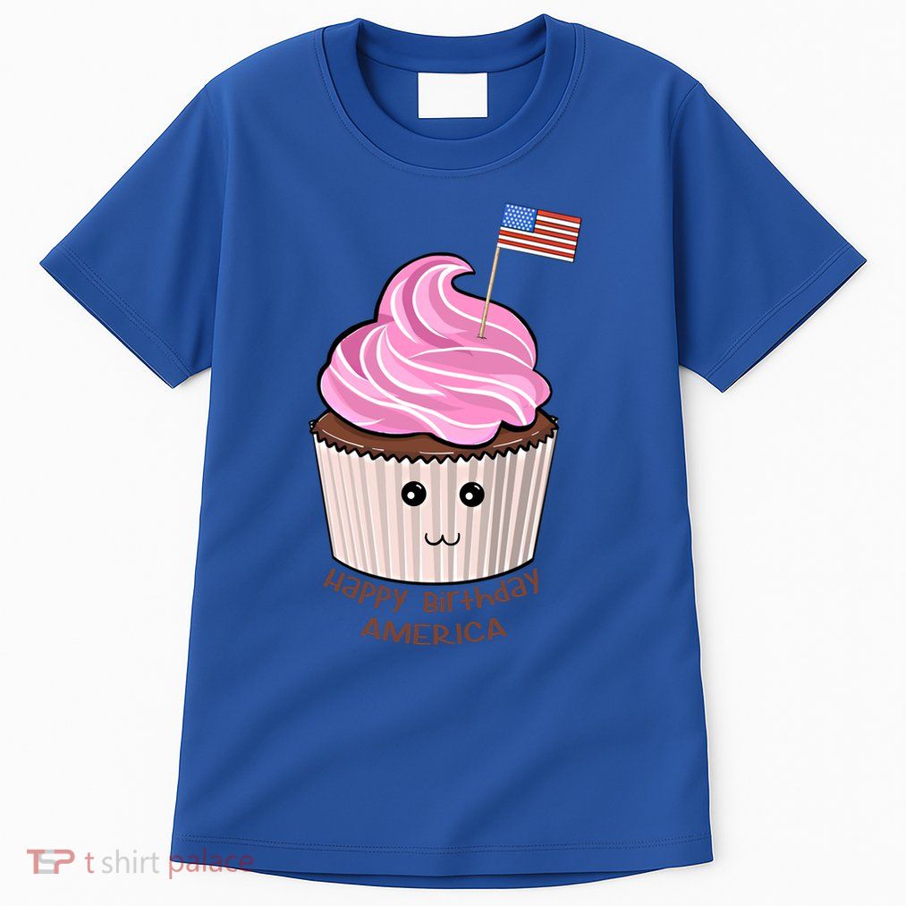 Happy Birthday America July 4th Fourth Usa Cupcake Flag Gift Tall T-Shirt