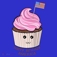 Happy Birthday America July 4th Fourth Usa Cupcake Flag Gift Tall T-Shirt