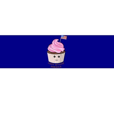 Happy Birthday America July 4th Fourth Usa Cupcake Flag Gift Bumper Sticker