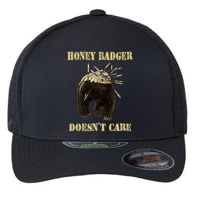 Honey Badger Adorable Animal Honey Badger DoesnT Care Flexfit Unipanel Trucker Cap