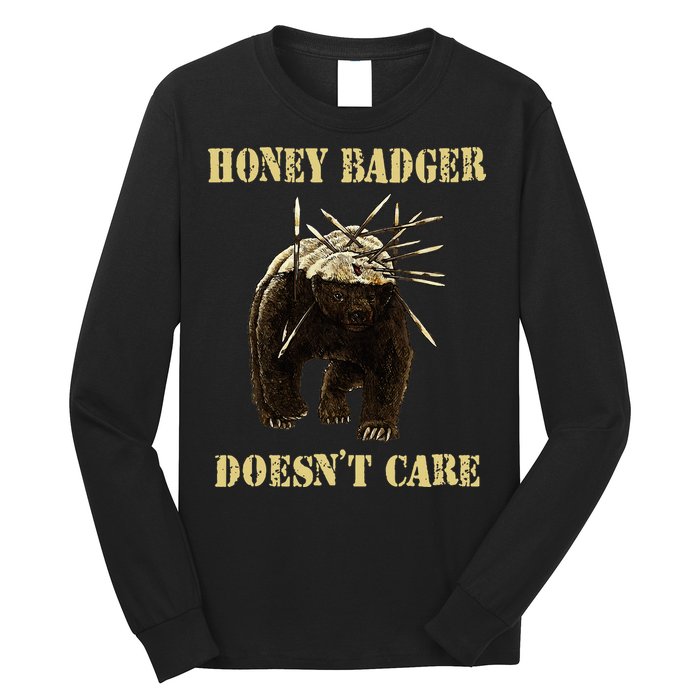 Honey Badger Adorable Animal Honey Badger DoesnT Care Long Sleeve Shirt