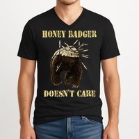 Honey Badger Adorable Animal Honey Badger DoesnT Care V-Neck T-Shirt