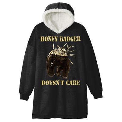 Honey Badger Adorable Animal Honey Badger DoesnT Care Hooded Wearable Blanket