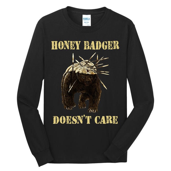 Honey Badger Adorable Animal Honey Badger DoesnT Care Tall Long Sleeve T-Shirt