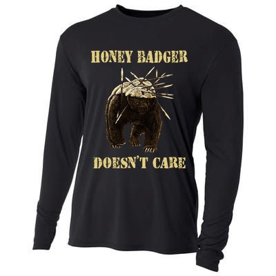 Honey Badger Adorable Animal Honey Badger DoesnT Care Cooling Performance Long Sleeve Crew