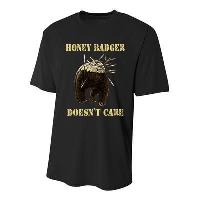Honey Badger Adorable Animal Honey Badger DoesnT Care Youth Performance Sprint T-Shirt