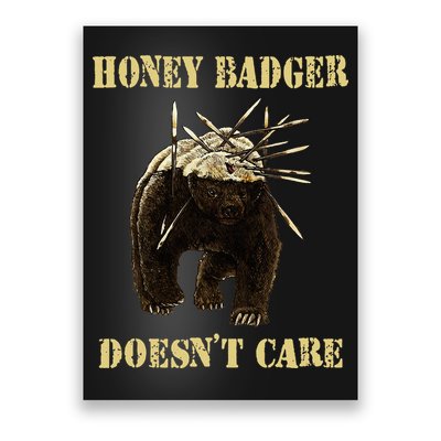 Honey Badger Adorable Animal Honey Badger DoesnT Care Poster