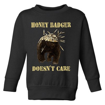 Honey Badger Adorable Animal Honey Badger DoesnT Care Toddler Sweatshirt