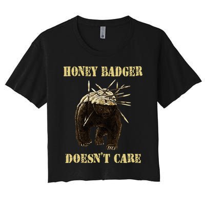 Honey Badger Adorable Animal Honey Badger DoesnT Care Crop Top