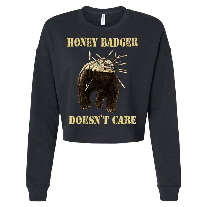 Honey Badger Adorable Animal Honey Badger DoesnT Care Cropped Pullover Crew