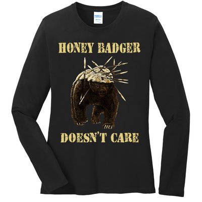 Honey Badger Adorable Animal Honey Badger DoesnT Care Ladies Long Sleeve Shirt