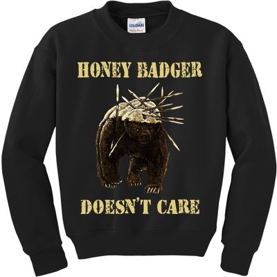 Honey Badger Adorable Animal Honey Badger DoesnT Care Kids Sweatshirt