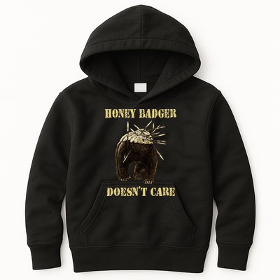 Honey Badger Adorable Animal Honey Badger DoesnT Care Kids Hoodie