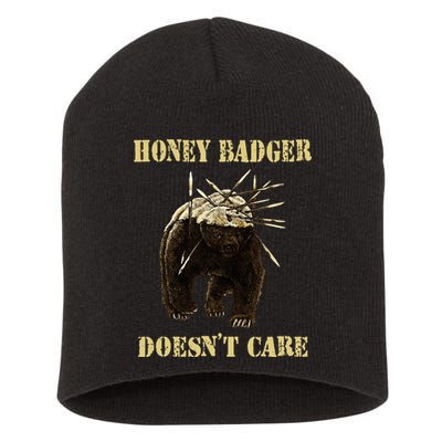 Honey Badger Adorable Animal Honey Badger DoesnT Care Short Acrylic Beanie