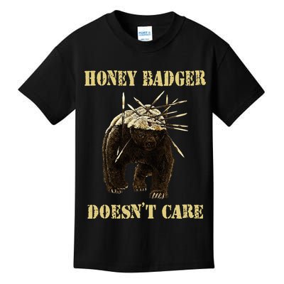Honey Badger Adorable Animal Honey Badger DoesnT Care Kids T-Shirt