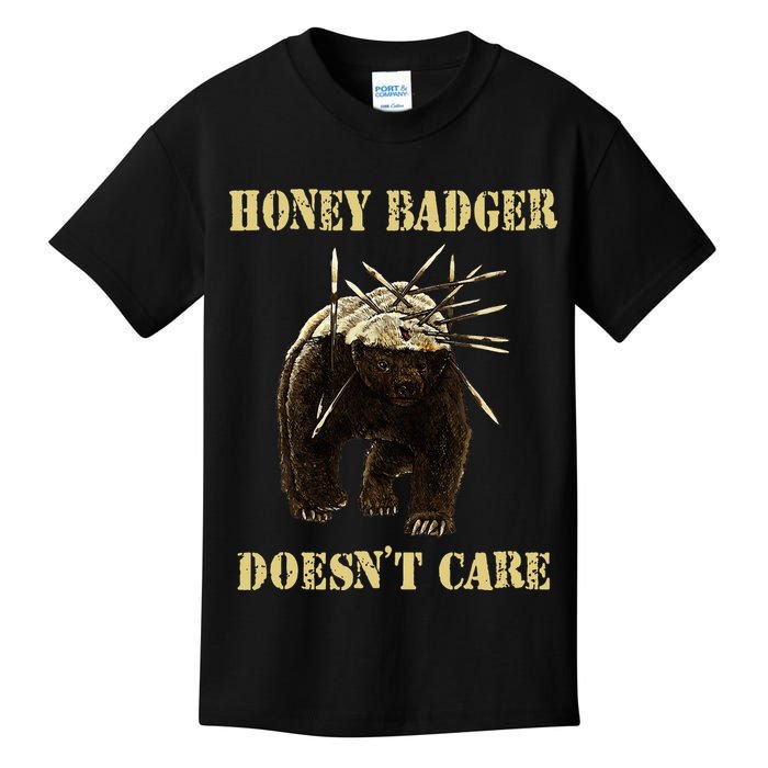 Honey Badger Adorable Animal Honey Badger DoesnT Care Kids T-Shirt