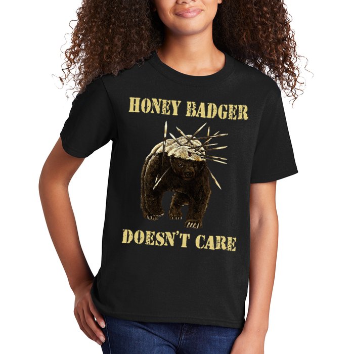 Honey Badger Adorable Animal Honey Badger DoesnT Care Kids T-Shirt