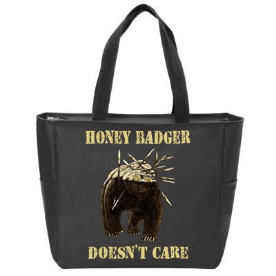 Honey Badger Adorable Animal Honey Badger DoesnT Care Zip Tote Bag