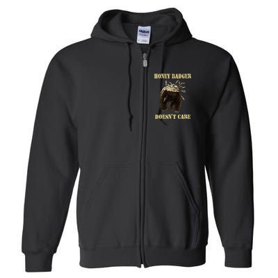 Honey Badger Adorable Animal Honey Badger DoesnT Care Full Zip Hoodie