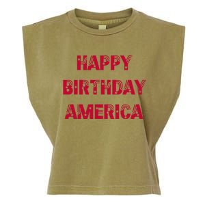 Happy Birthday America Stars Stripes Red Meaningful Gift Garment-Dyed Women's Muscle Tee