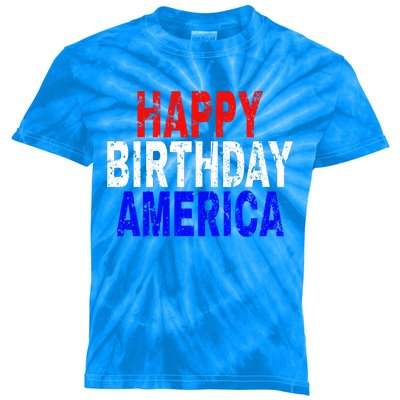 Happy Birthday America Gift Kids Tie-Dye T-Shirt