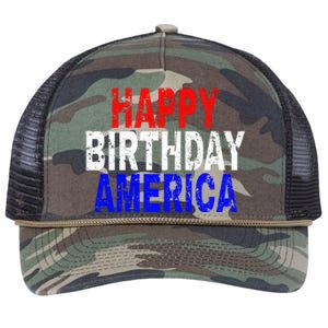 Happy Birthday America Gift Retro Rope Trucker Hat Cap