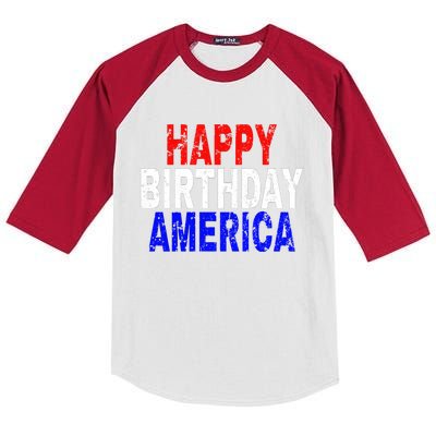 Happy Birthday America Gift Kids Colorblock Raglan Jersey